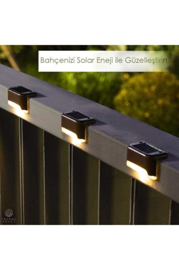 Solar Güneş Enerjili Köşebent  Merdiven Veranda Bahçe Led Lamba 4 Lü Set